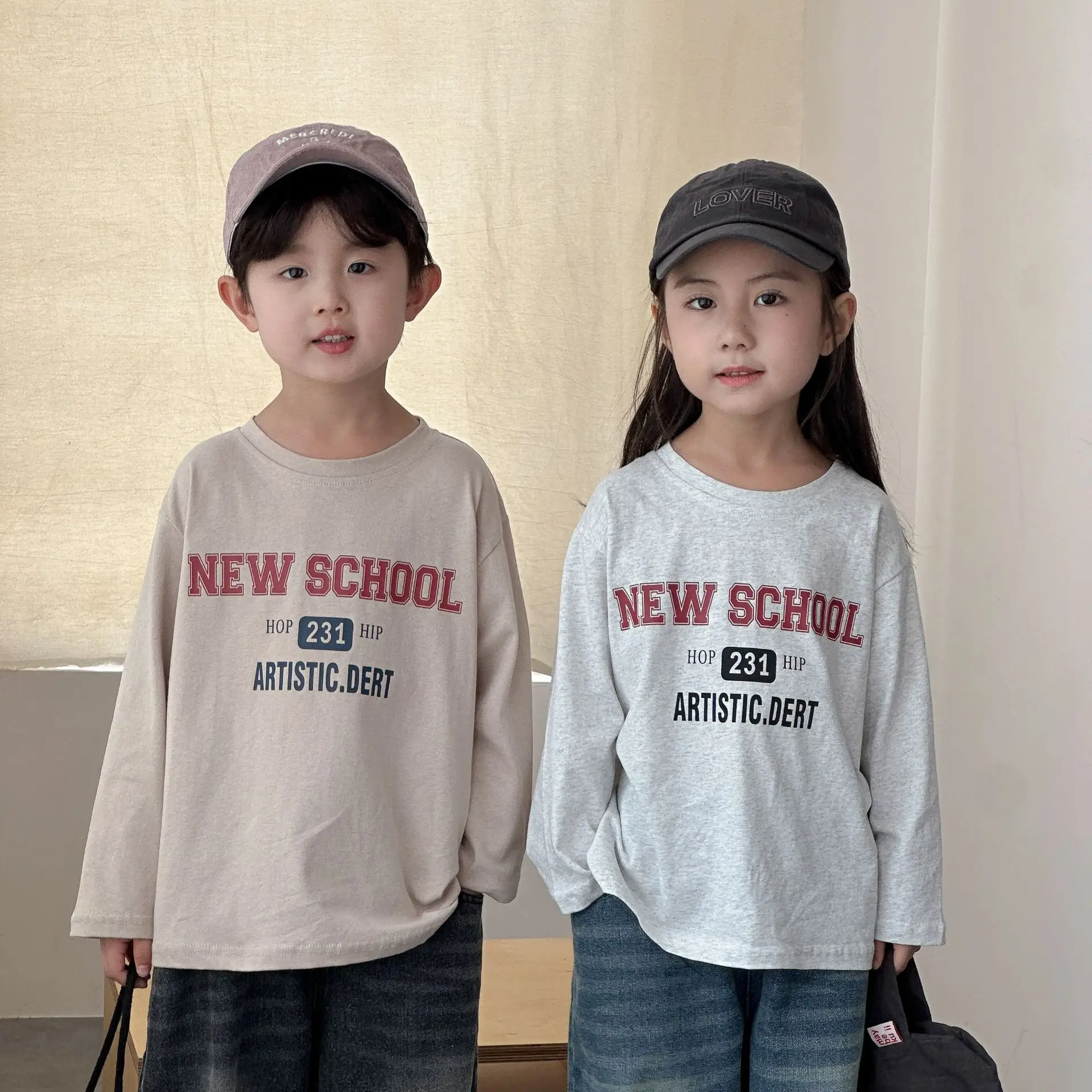 

Children's Long Sleeve T-shirt 2025 Autumn New Cotton Loose Baby Girl's Bottoming Shirt Leisure T Shirt Tops