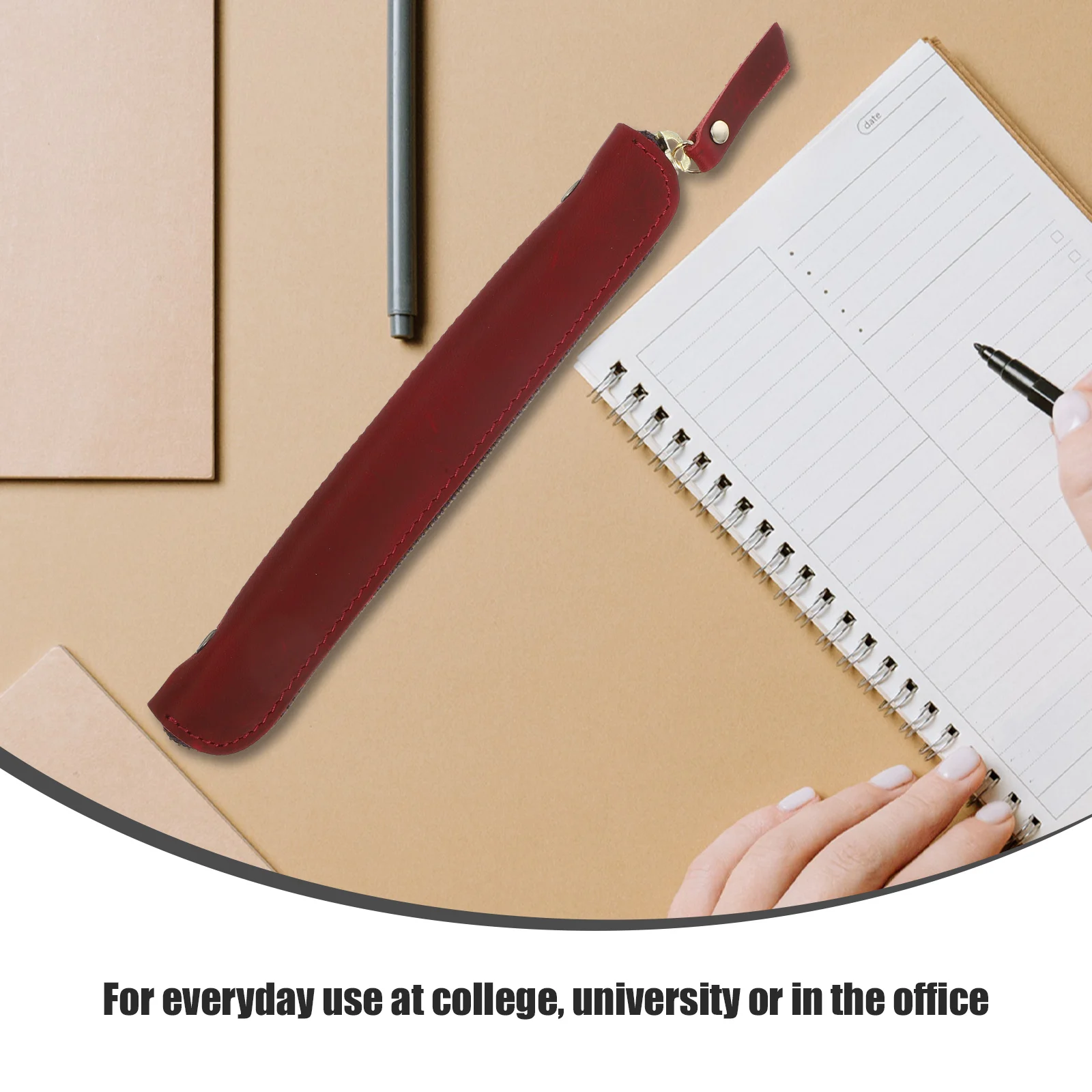 

Портативный чехол для ручек на молнии, небольшой чехол, чехол для сумки, защитный чехол, натуральная ручная работа, элегантное функциональное письмо