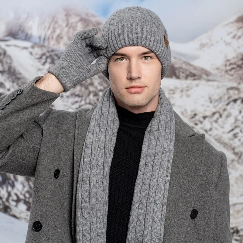 Winter Travel Cold Protection Fleece Lined Suit Outdoor Windproof Keep Warm Three Piece Set Adult General Clothing Accessories