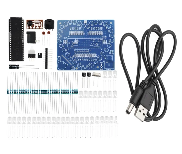 Music Colorful Glitter Heart Light Kit - Single Chip Microcomputer Heart-shaped Light Electronic Assembly DIY Disassembly Parts