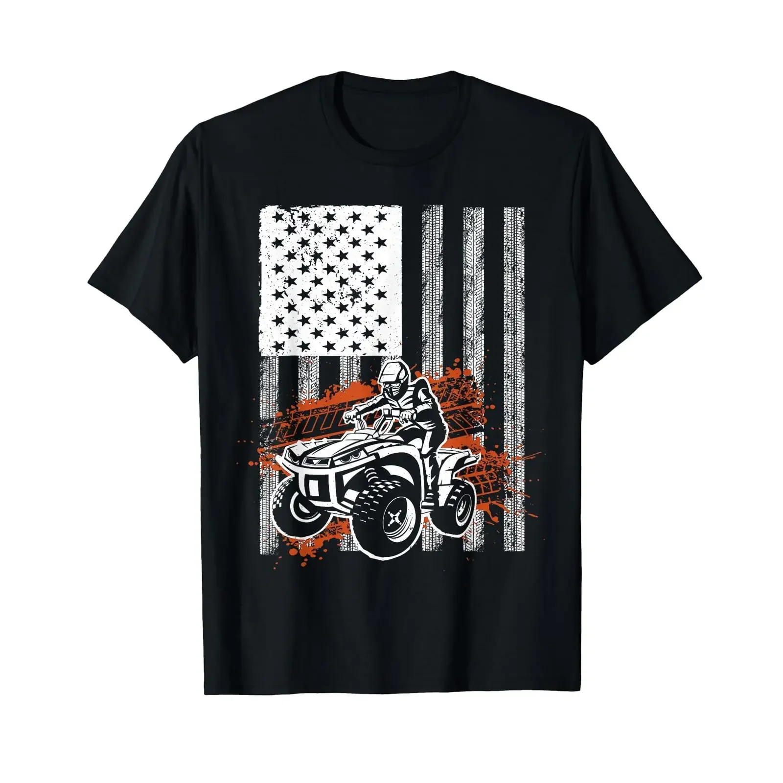 Cool ATV for Quad Racing Squad USA Flag 4 Wheeler T Shirt vintage Washed streetwear fashion Top For Everyday Wear homme