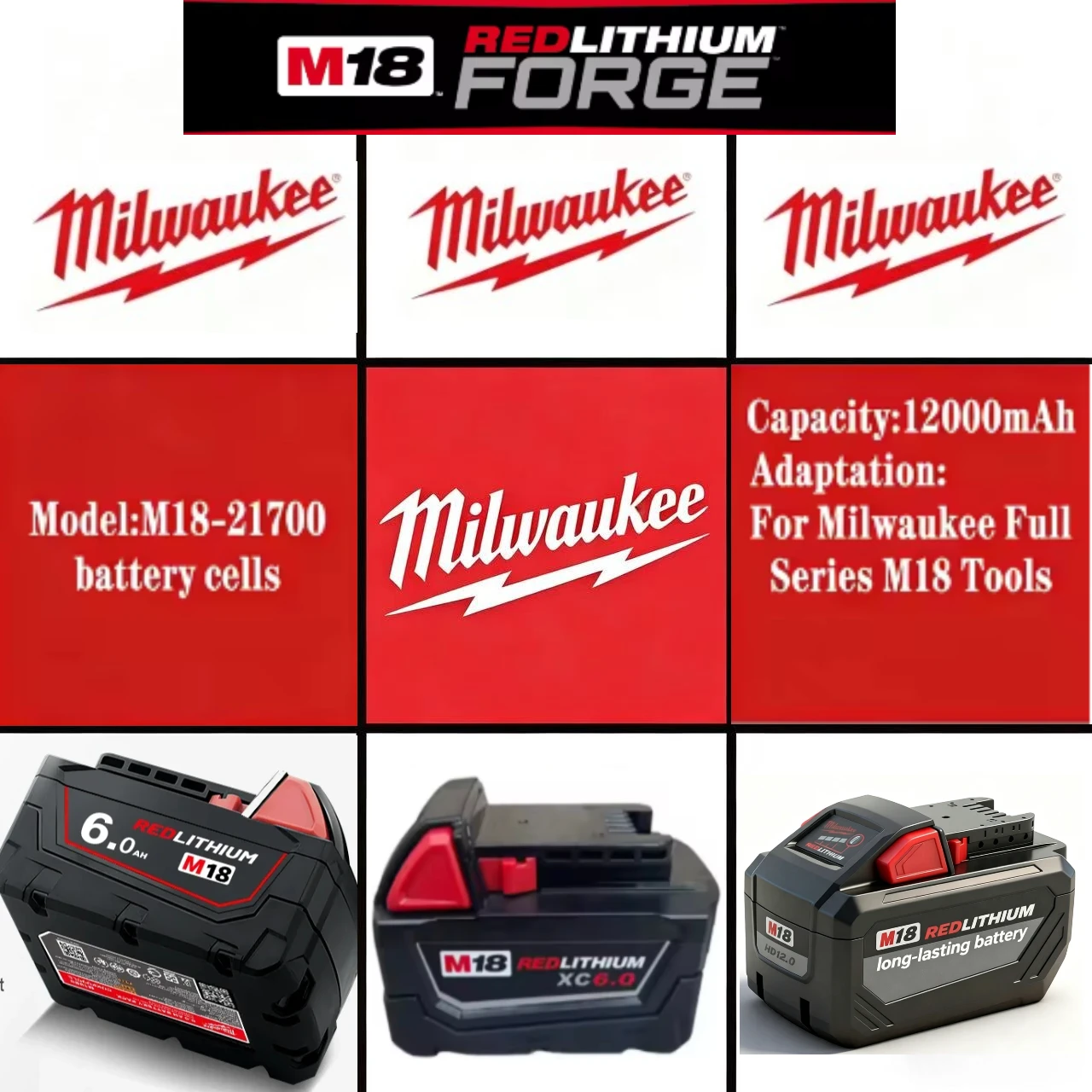 

Milwaukee M18 18V Battery & Charger Kit Built For Heavy Duty Job Site All Day Power For Professional Contractors