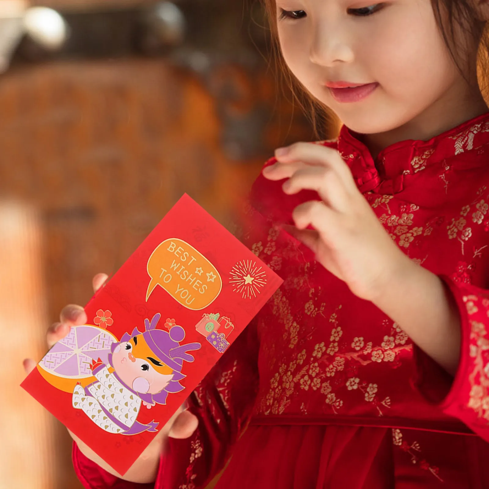 

6Pcs Chinese Red Envelopes Lunar New Year 2024 Dragon Paper Money Packets New Year Red Luck Gift 2024 Money Bag