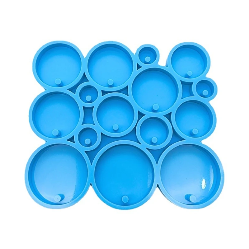 Resin Keychain Molds Round Silicone Keychain Mold Epoxy Resin Casting Molds with Hole Keychain Making for DIY Crafts