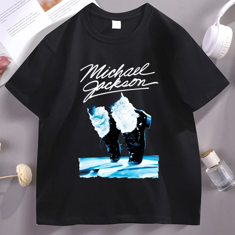 King of Pop Michael Grafik-T-Shirts Trendige Jackson Grafik-Tees Retro Pop Dance Streetwear Herren Damen Lässige Rundhals-T-Shirts