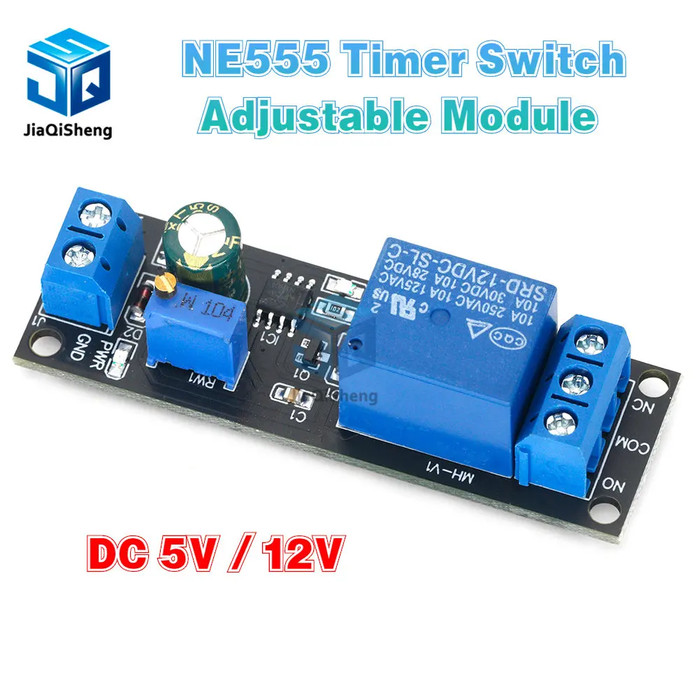 NE555 Timer Switch Adjustable Module Time delay relay Module DC 5V / 12V Delay Connect / Disconnect relay shield for arduino