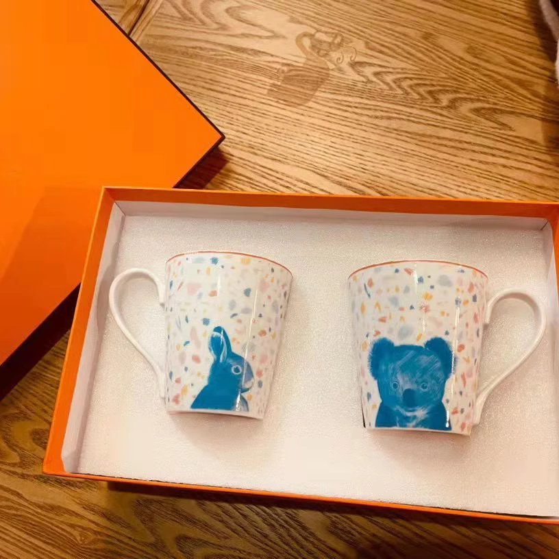 

Zoo series mug two-piece animal cute cartoon couple Cup girl gift box is suitable as a gift.