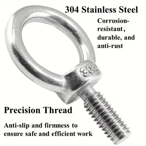 Imagen 2 del producto Perno de acero inoxidable M4 M5 M6 M8, fácil instalación, precisión roscada, varias aplicaciones, Hardware de aparejo de fijación de elevación, 1-15 Uds.