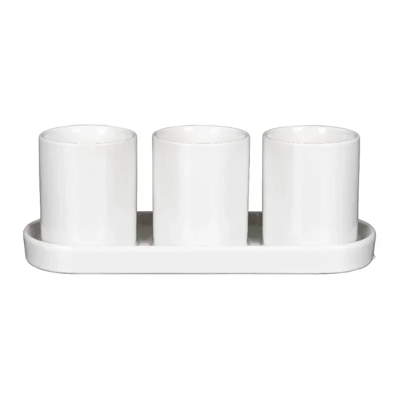 

Mainstays White Ceramic 11in x 3.75in x 4in Herb Plant Planter