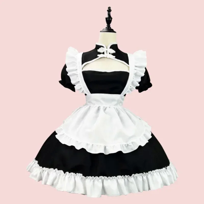 Cosdea chino Chongsam Anime Cosplay disfraz de sirvienta de talla grande princesa Lolita Halloween negro blanco colegiala japonesa Kawaii C