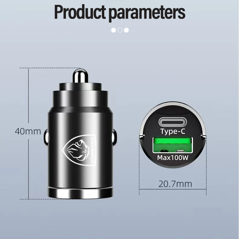 شاحن سيارة لبيجو 208 3008 308 2008 207 107 508 607 106 408 5008 4008 USB Type-C الهاتف المخفية شحن سريع تحويل المكونات