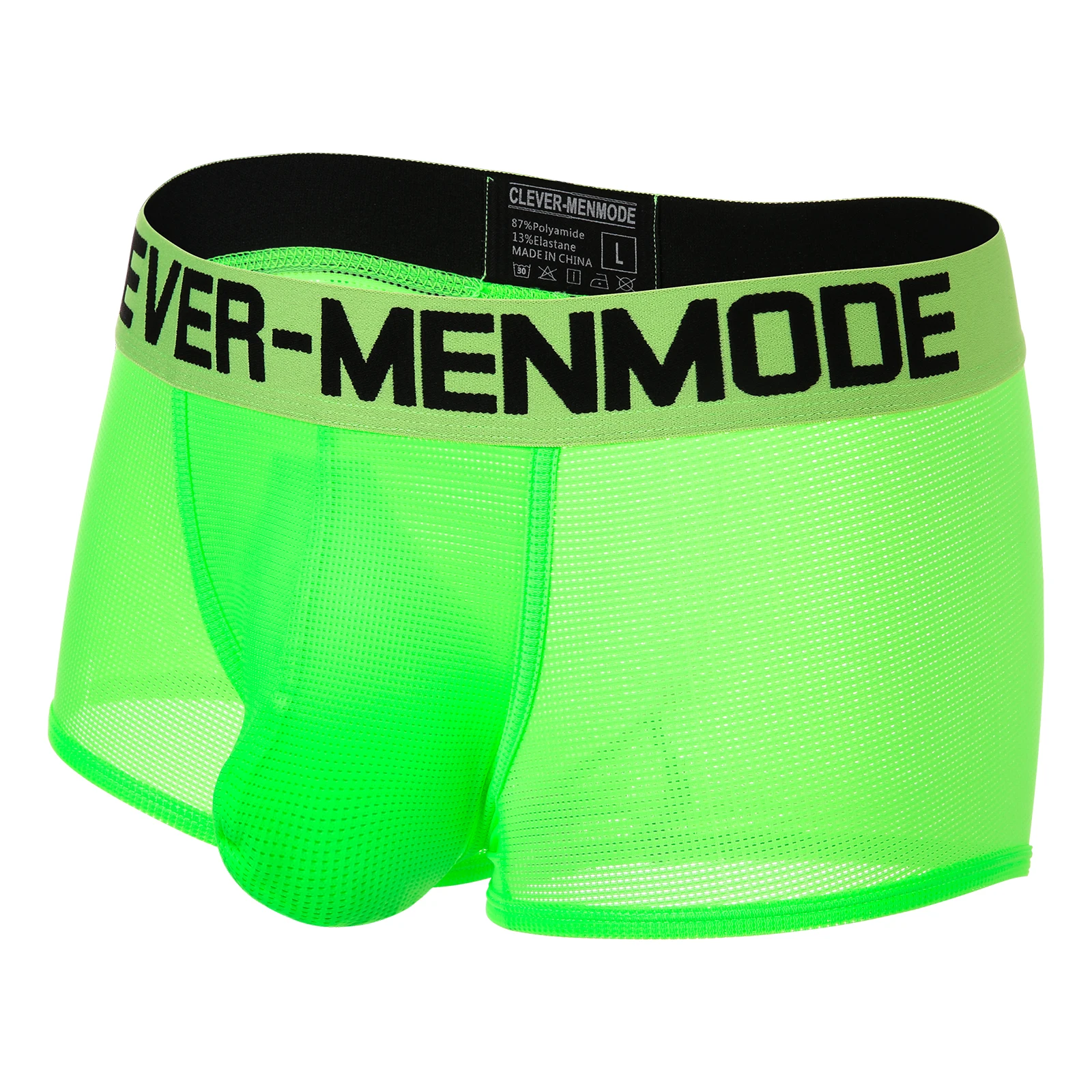 

CLEVER-MENMODE Men Boxer Shorts Fluorescent Comfortable Breathable Boxers Pouch Panties Mesh Underpants
