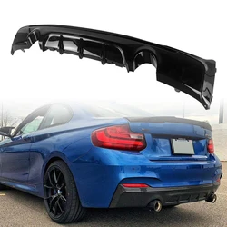 Rear Bumper Diffuser Lip Exhaust Spoiler Plate Splitter ABS For BMW 2 Series 2 Coupe 2014-2021 M235i 220i F22 F23