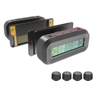 Smart Car TPMS Solar Powered Digital Display Auto Alarm 4 External Sensors Real-Time Pressure Temperature Monitoring
