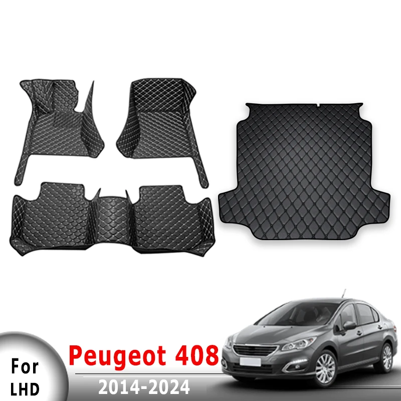 

Автомобильные коврики, ковры в багажник для Peugeot 408 2024 2023 2022 2021 2020 2019 2018 2017 2016 2015 2014, автомобильные аксессуары для интерьера