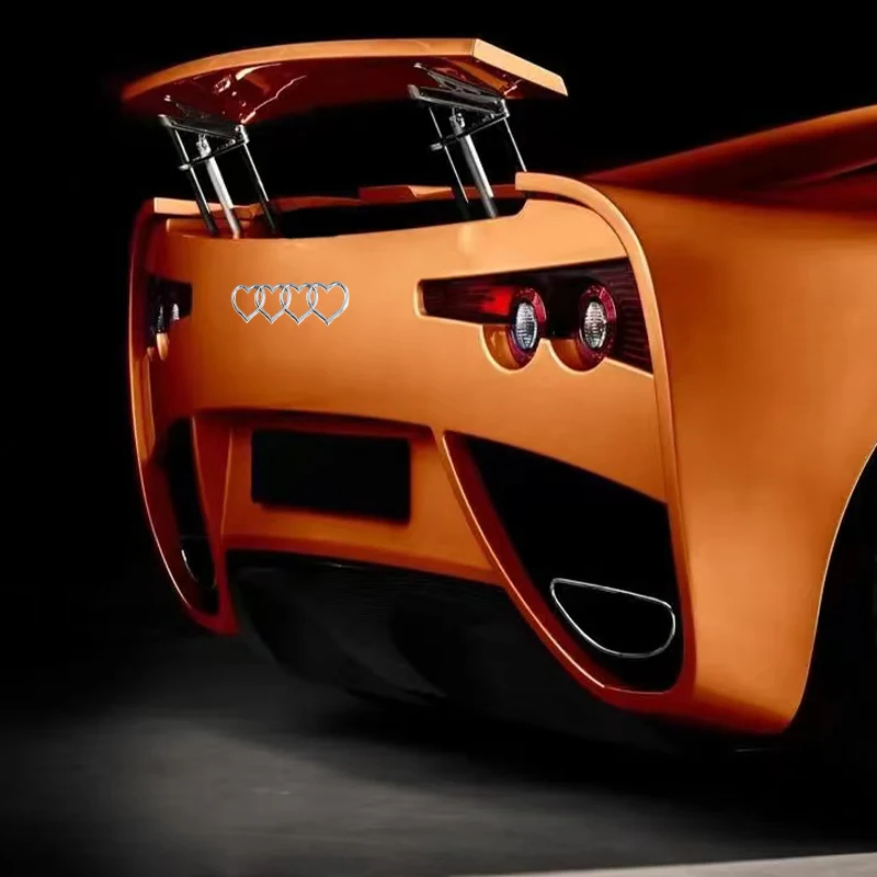 أربعة شعار سيارة الحب لون شعار سيارة أودي نمط 4 قلب ملصقات ثلاثية الأبعاد ، سيارة اللباس حتى صندوق تخزين الديكور