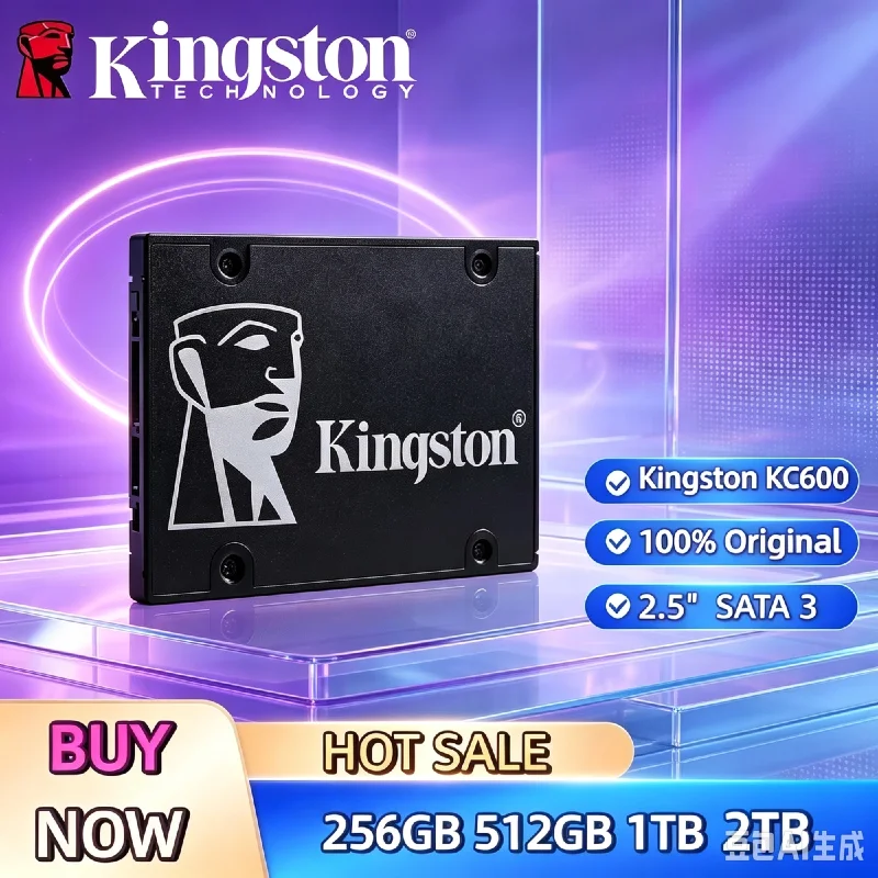 Kingston KC600 2.5 Inch SATA 3 Internal SSD 256GB 512GB 1TB 2TB Solid State Drive Hard Disk For Desktop Laptop PC