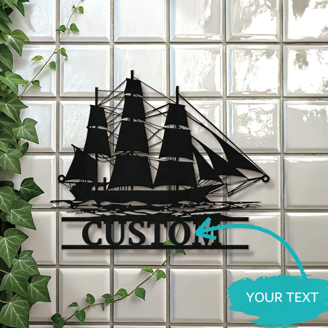 

Personalized Nautical Ship Metal Sign - Custom Silhouette Wall Art | Home, Office & Coastal Decor Essential.