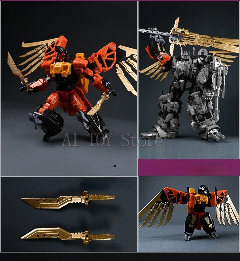 JinBao Predaking Transformation Cool Anime 5 en 1 figurine Robot voiture militaire réservoir modèle jouets cadeaux Onslaugh surdimensionné 43CM