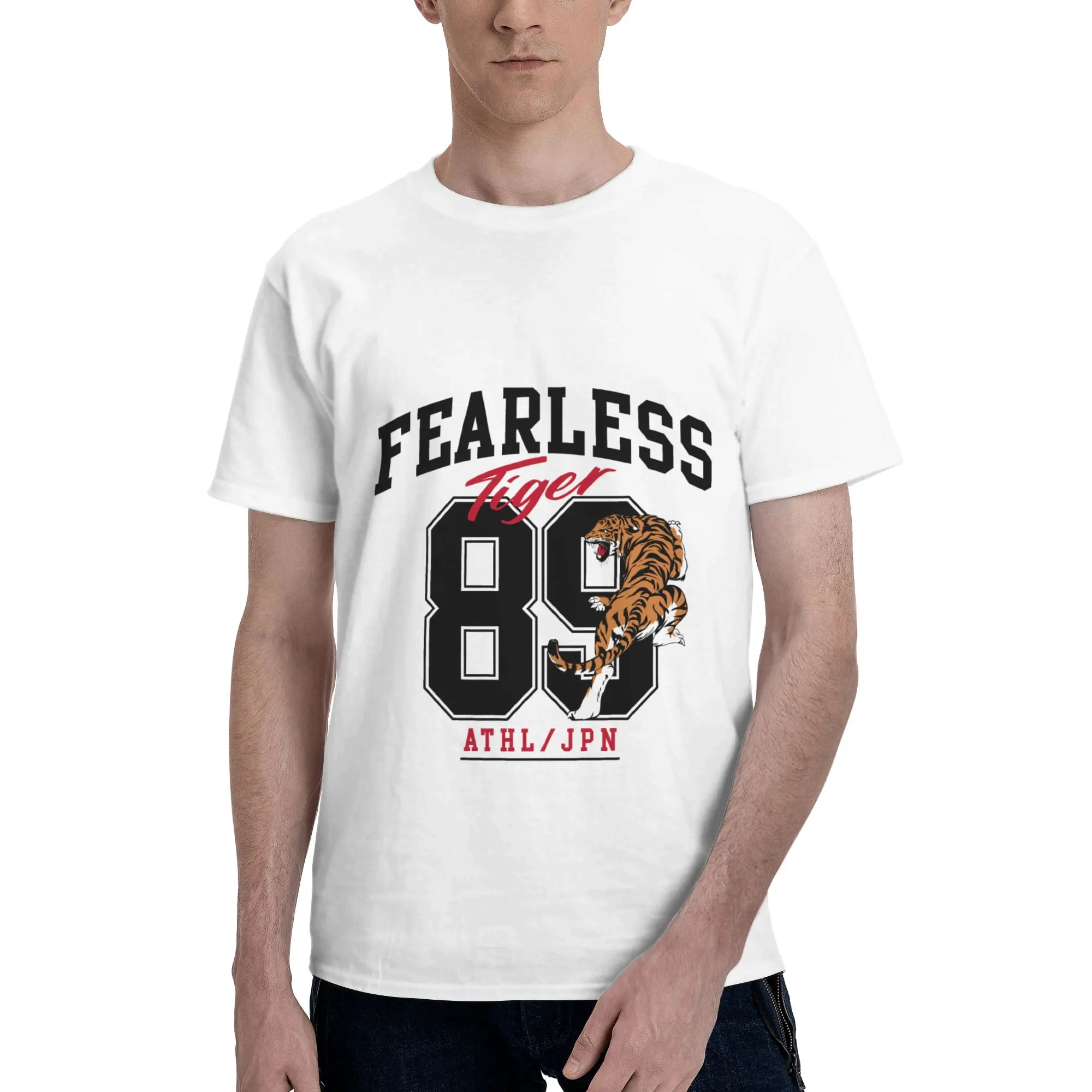 Fearless Tiger 89 Graphic Grapic  Men's T-Shirt Clothes  Tees Short  Summer Casual Trendy