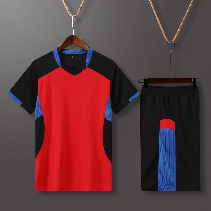 Short Sleeve Volleyball Uniform Men Volleyball Shirt Pocket Shorts Kit Training Wear Volleyball Jersey Running Set Track Suit