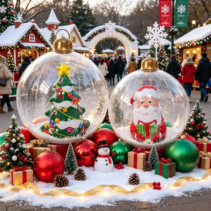 Inflatable Oversized Christmas Balls, Outdoor Festive Atmosphere Can Be Hung with Decorative Balls, Suitable for Christmas Decor