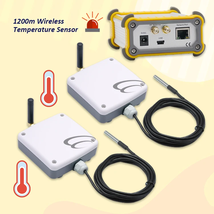 Smart sensor Waterproof zigbee temperature sensor 2 Sets Industrial Wireless Temperature Sensor System