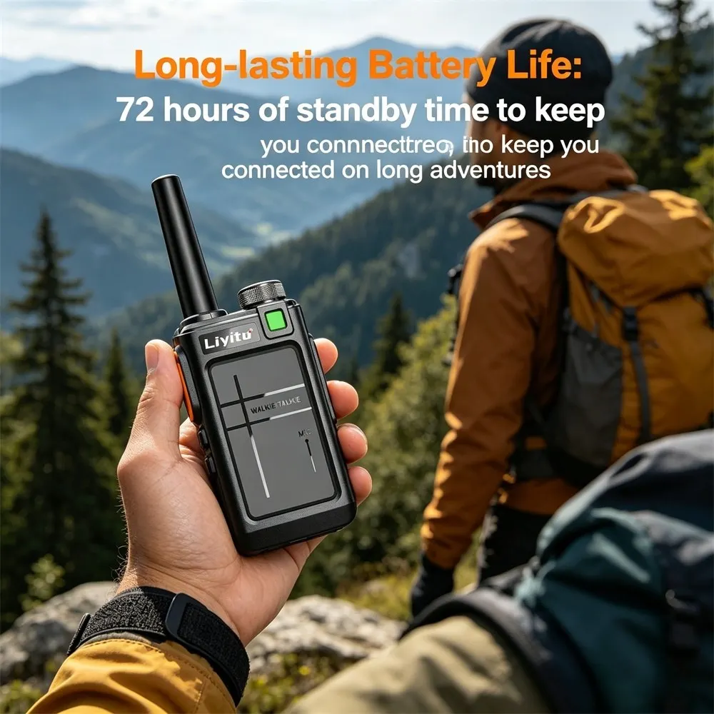 UHF PMR446 Handheld Walkie Talkie 16 Channels Long Range Rechargeable Two Way Radio with USB Charger Waterproof for Camping