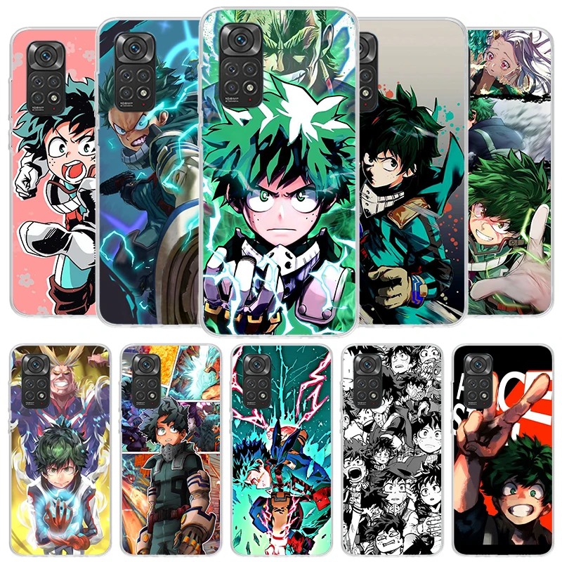 My Hero Izuku Deku Cover Phone Case For Xiaomi Redmi Note 13 12 11 10 Pro Plus 12S 11S 11T 11E 10S 9 9S 8 8T 7 Soft Fundas Shell