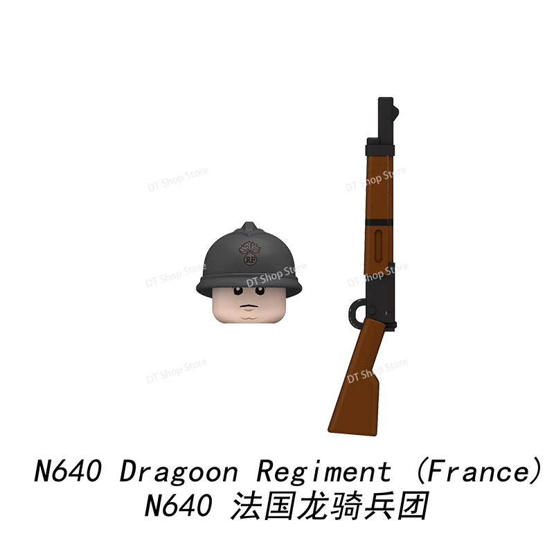 N637-640 soldats infanterie figurines blocs de construction pistolet accessoires armes régiment dragon bricolage jouets pour enfants cadeaux