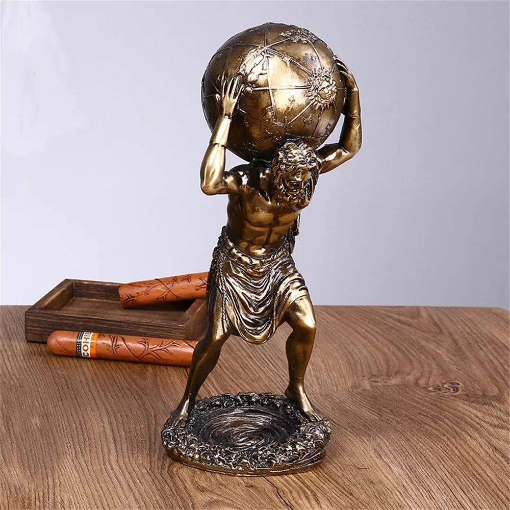 20cm Greek Atlas Statue Mythology Titans God Resin Sculptures and Figurines Decorations Vintage Greek Atlas Home Decor