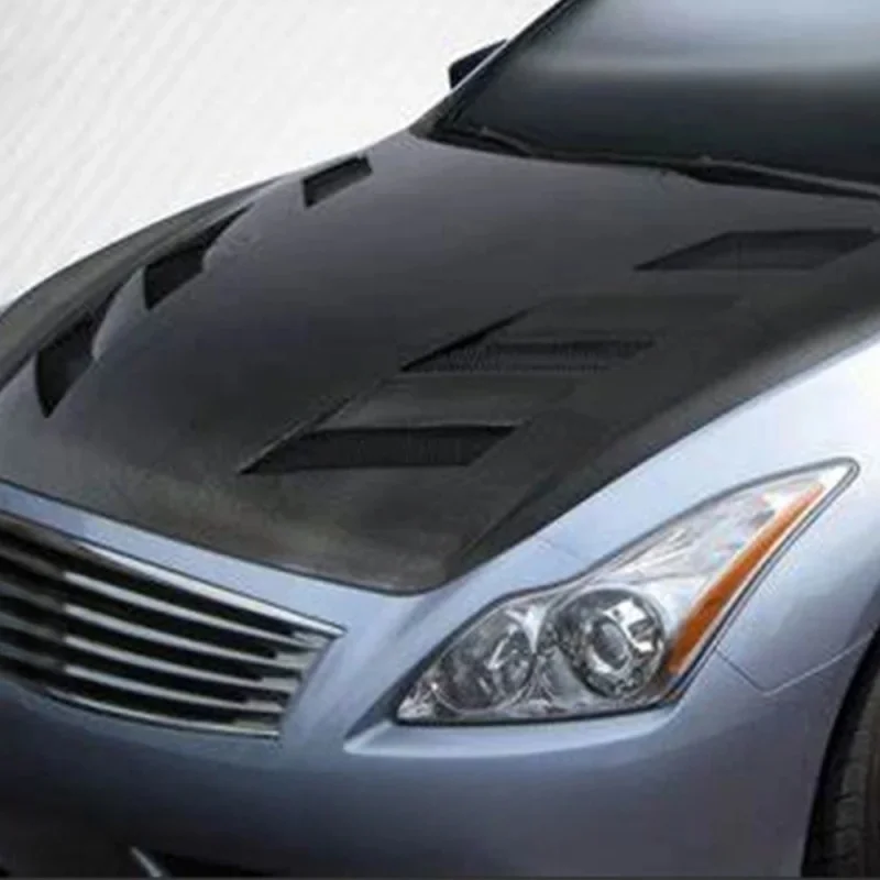 High Quality KZ Style Real Forged Carbon Fiber Front Bonnet Lightweight Racing Exterior Mod Parts Fit 2 Door Sport Coupe
