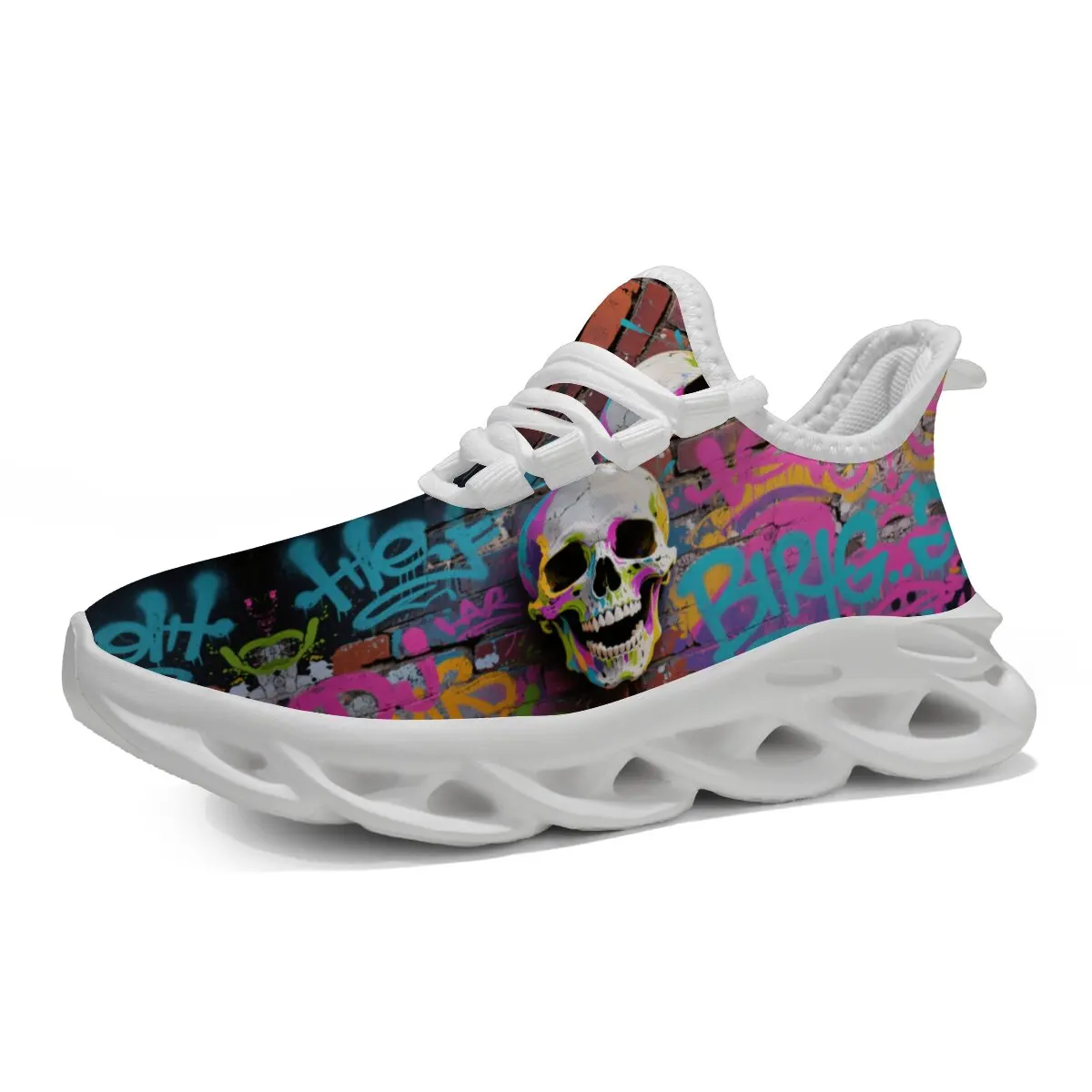 

Children's Running Shoes Skull Blood Tears Clown Pattern Unique and Terrifying Halloween-themed Lace-up Casual Sports Shoes