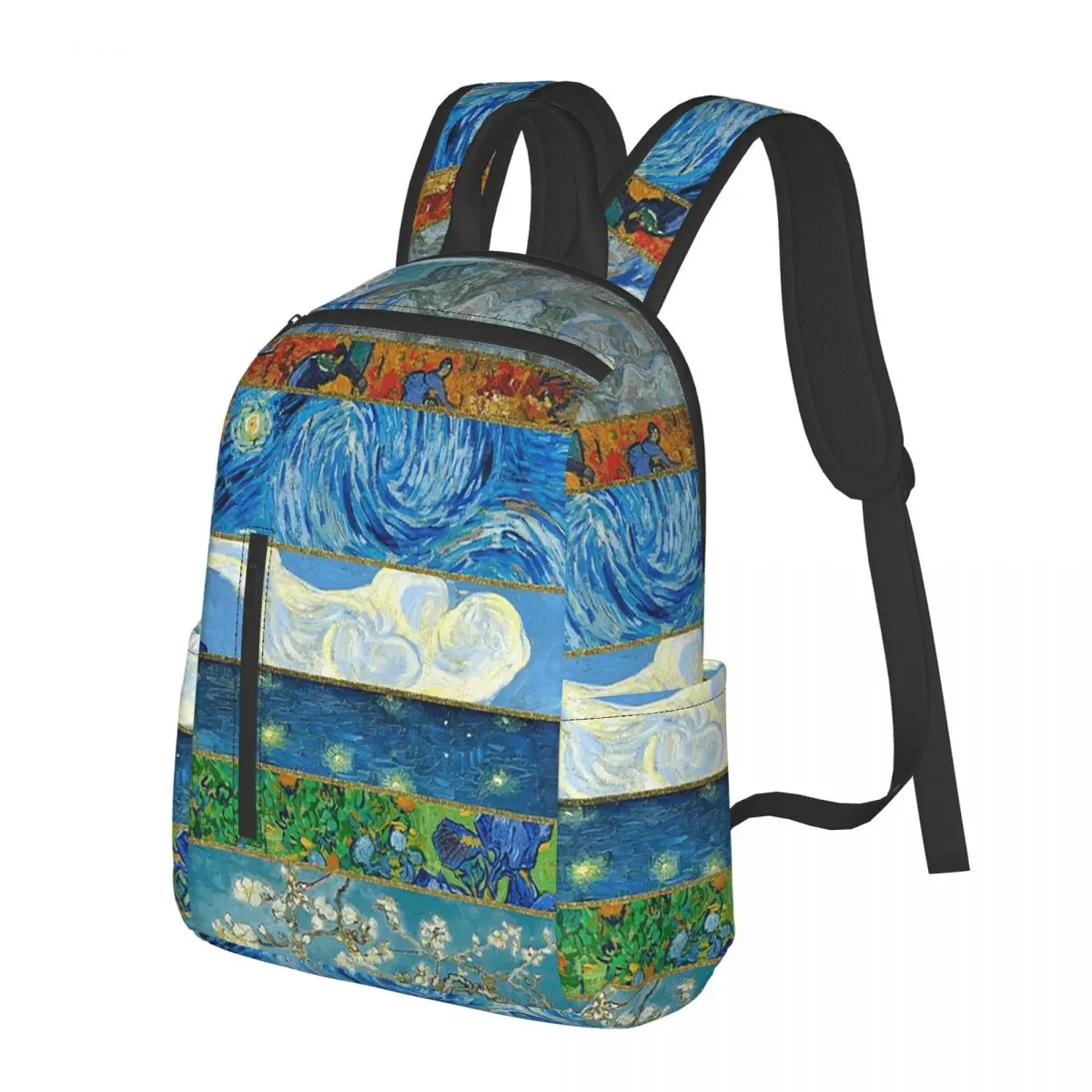 Van Gogh-Stil, Patchwork-Rucksack für Kunststudenten, Schultasche, Wandern, Reisen, Tagesrucksack für Jungen und Mädchen, Büchertasche, Umhängetaschen