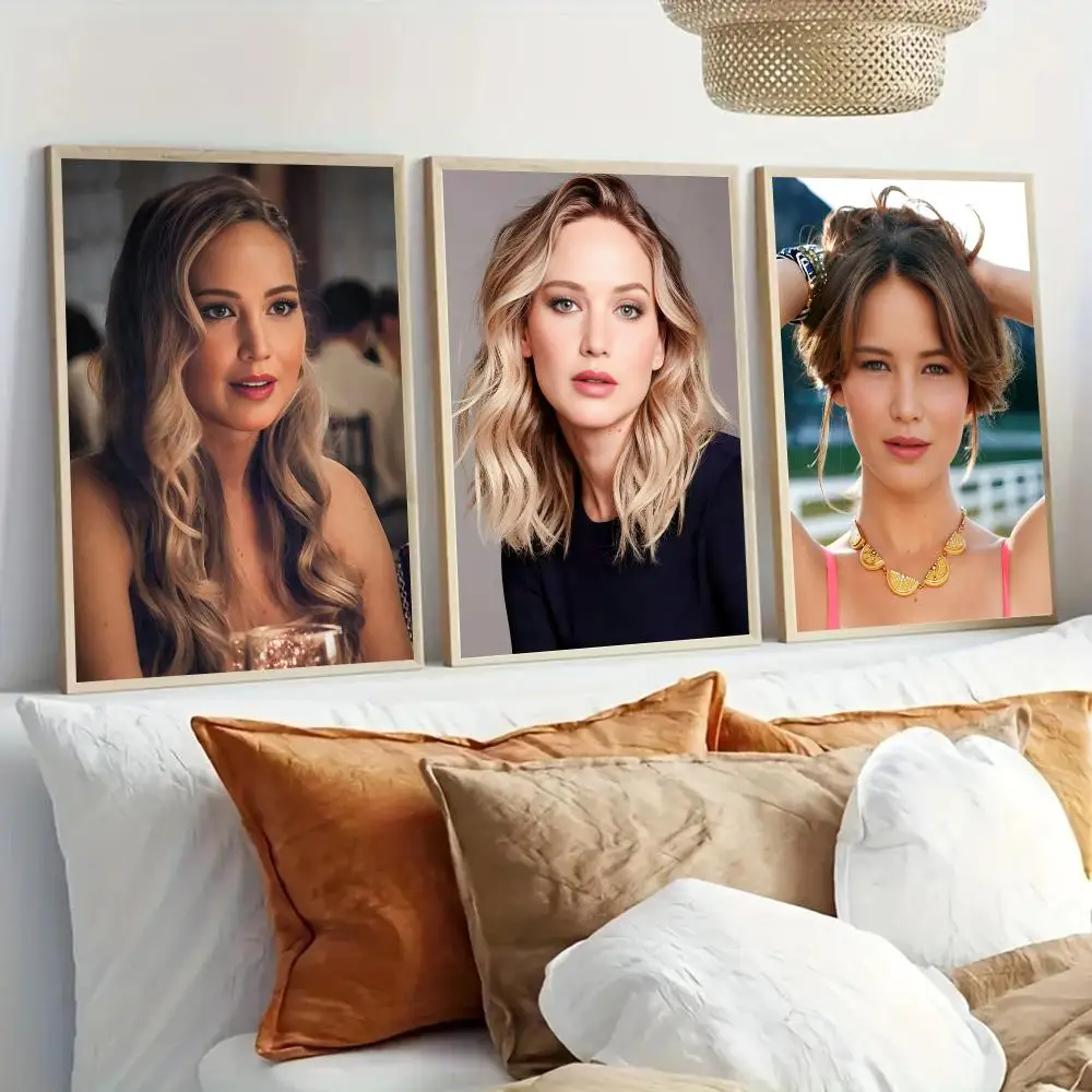 J-Jennifer L-Lawrence Actor Poster Modern Home Living Bedroom Bar Hallway Waterproof Wall Art Aesthetic Decor