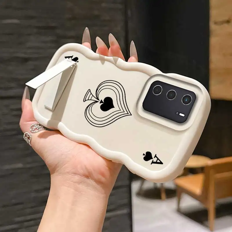 Moda Ace of Clubs Capa flexível projetada para OPPO A53s 5G com anti impressão digital e suporte para Reno F A 1 15 21 55 8 5