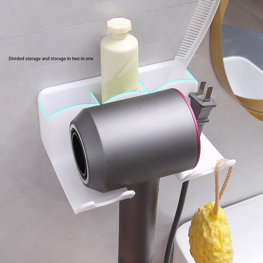 Self-Adhesive Hair Dryer Holder Toilet Storage Rack Bracket Dryer Cradle Straightener Stand Wall Shelf Bathroom Organizer Box