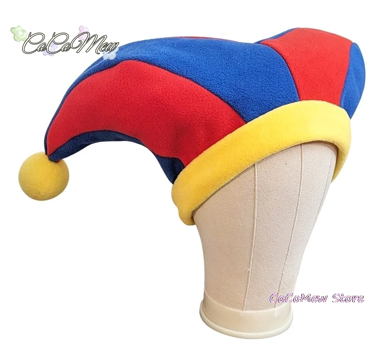 Pomni Cosplay Cartoon Hat The Amazing Digital Circus Joker Hat Cute Cap for Children Kids Halloween Party Gifts Props Accessory