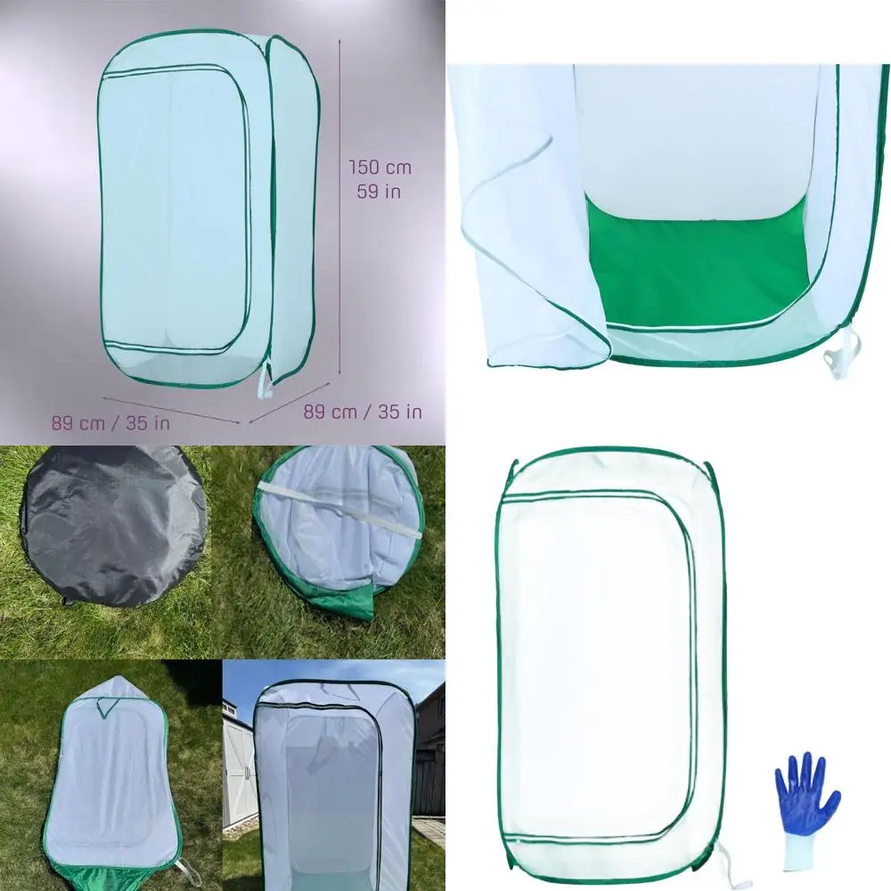 

Collapsible 1.5m Tall Mesh Plant Enclosure with Storage Bag & Garden Gloves for Pest Protection