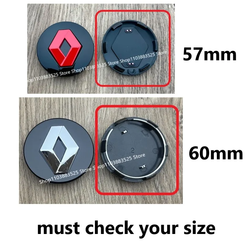 4pcs 57/60mm Wheel Center Hub Caps For Renault Trafic Duster Megane 2 3 4 Clio Fluence Logan Captur Arkana Laguna MK4 Zoe RS