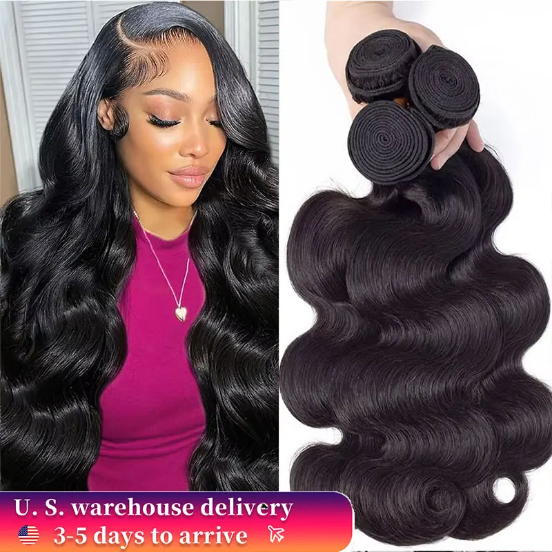 30 40 inch Loose Body Wave Bundles Brazilian Raw Human Hair Weave Bundles 3/4 Bundle Deals Human Hair Extensions For Women