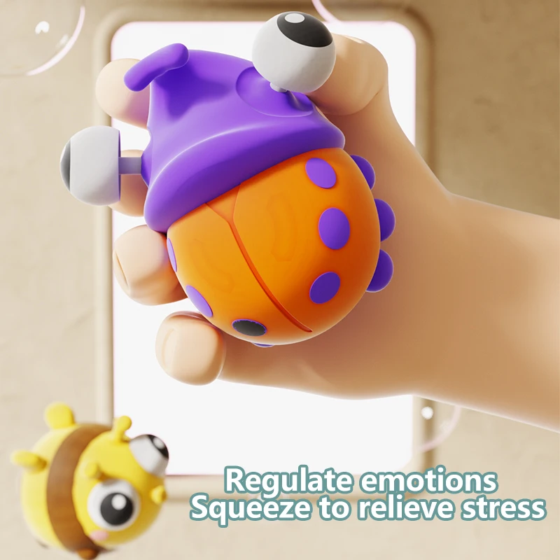 Brinquedos de apertar insetos de pequeno animal fofos Pressione esses insetos deliciosos e seus olhos pop-out perfeitos para relaxamento sensorial