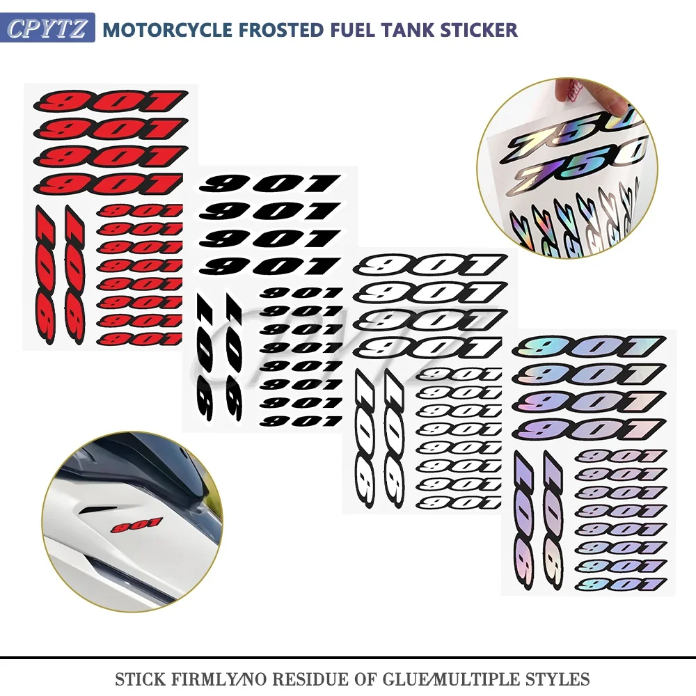 1 Sheet Number 901 Sticker Motorcycle Fairing Tail Sides Fuel Tank Sticker Motocross Decoration Decals Emblem Fit for Norden 901