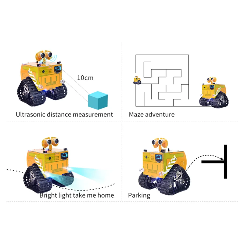

1 Piece Wulibot Programmable Robot Mixly+Scratch Dual Graphical Programming Robot Yellow Car Standard Version