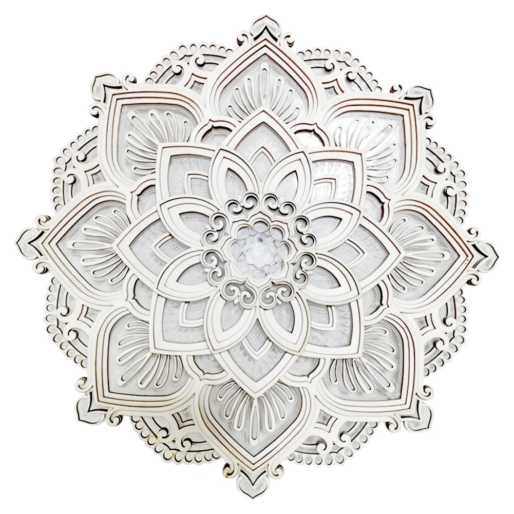 LED-lamp Batterij-aangedreven Ornament 3D Kleurveranderende Mandala Lotus Universele Home Decor USB Slaapkamer Yoga Kamer Nachtlampje Plat