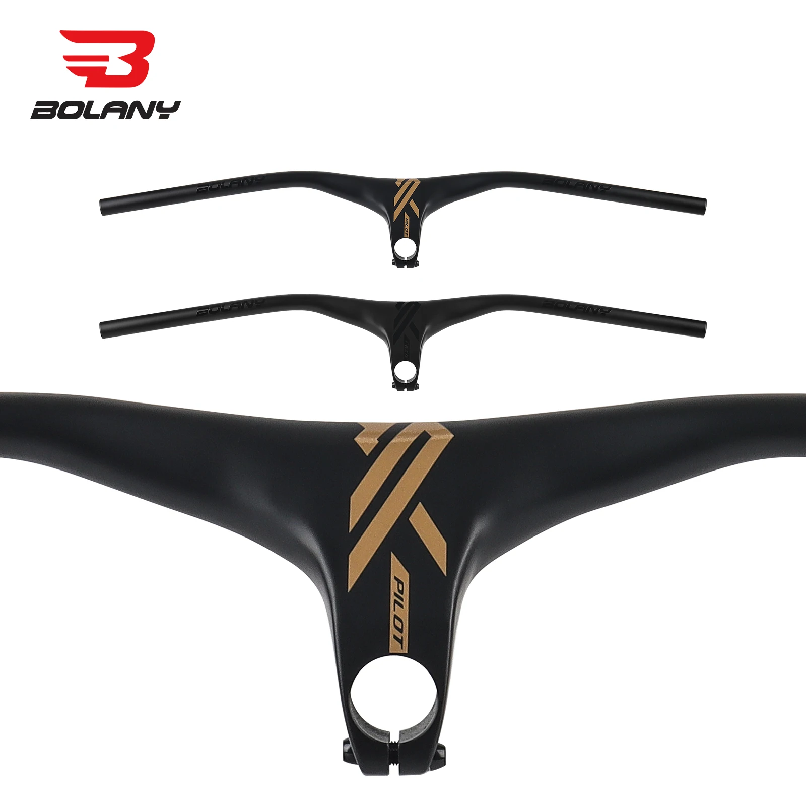 

BOLANY MTB Bicycle Handlebars Stem Integrated 775mm -17Degree High Strength Aluminum Alloy Handlebar Accessory for Mountain Bike