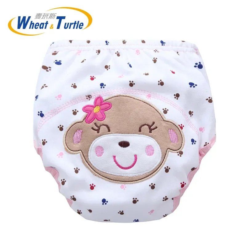 Mother Kids Baby Bare Cartoon Pattern Cloth Diapers Unisex Reusable Washable Infants Children Cotton Training Panties Diapering