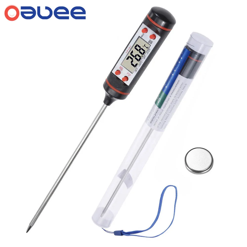 

Electronic Digital BBQ Thermometer -50 To 300'C Instant Read Oven Thermometer Tools Probe Household Thermometer with Long Probe