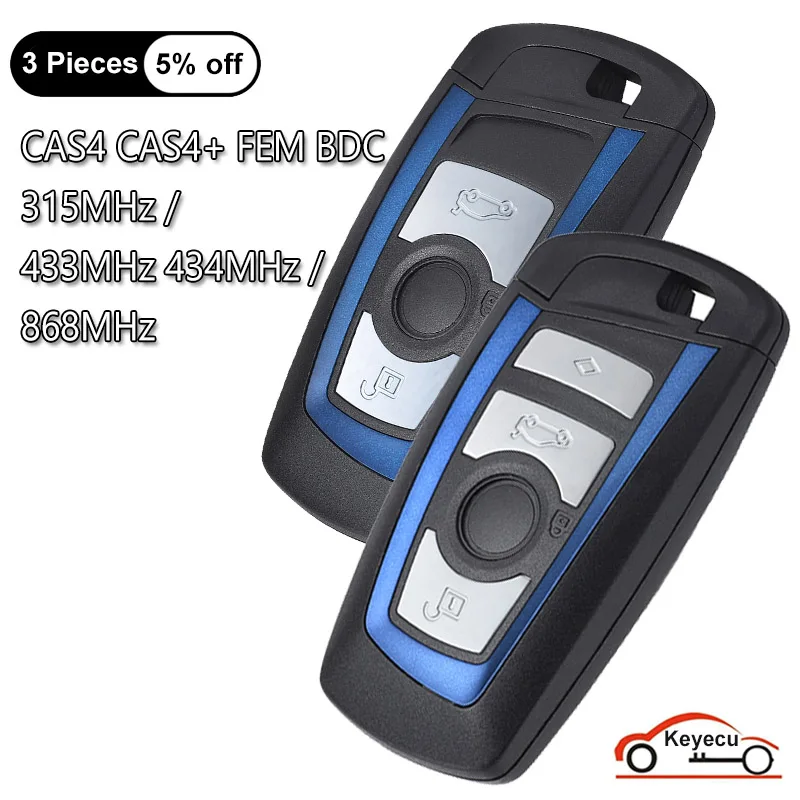 KEYECU Blue Smart Remote Key Fob 315MHz YGOHUF5662 434MHz HUF5767 868MHz HUF5661 for BMW 5 7 F Series X5 X6 F20 F21 F30 F31 F32