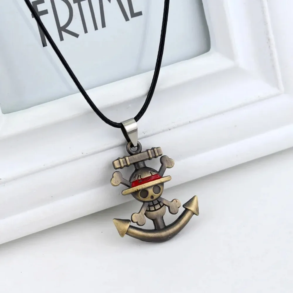 Minimalist Niche Anime Skull Necklace Personalized Anchor Pendant Necklace Men's Gothic Punk Style Trendy Birthday Party Jewelry